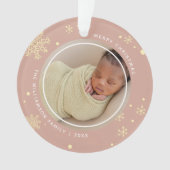 Moderne Snowflake 2 foto's Ornament (voorkant)