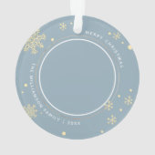 Moderne Snowflake 2 foto's Ornament (achterkant)