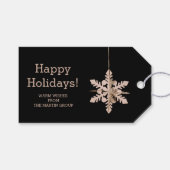 Moderne Snowflake Corporate Sasonal Greetings Cadeaulabel (Voorkant (Horizontaal))