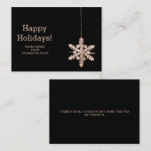 Moderne Snowflake Corporate Sasonal Greetings Notitiekaartje (Voorkant / Achterkant)