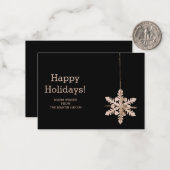 Moderne Snowflake Corporate Sasonal Greetings Notitiekaartje (Voorkant / Achterkant in situ)