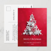 Moderne Snowflake kerstboom Corporate Greeting Briefkaart (Voorkant / Achterkant)