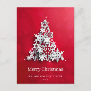 Moderne Snowflake kerstboom Corporate Greeting Briefkaart