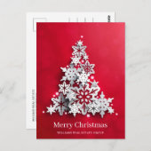 Moderne Snowflake kerstboom Corporate Greeting Briefkaart (Voorkant / Achterkant)