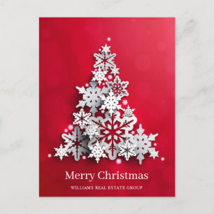 Moderne Snowflake kerstboom Corporate Greeting Briefkaart