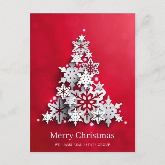 Moderne Snowflake kerstboom Corporate Greeting Briefkaart (Voorkant)