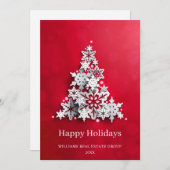 Moderne Snowflake kerstboom Corporate Greeting Feestdagenkaart (Voorkant / Achterkant)