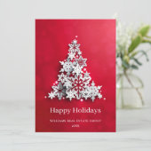 Moderne Snowflake kerstboom Corporate Greeting Feestdagenkaart (Staand voorkant)
