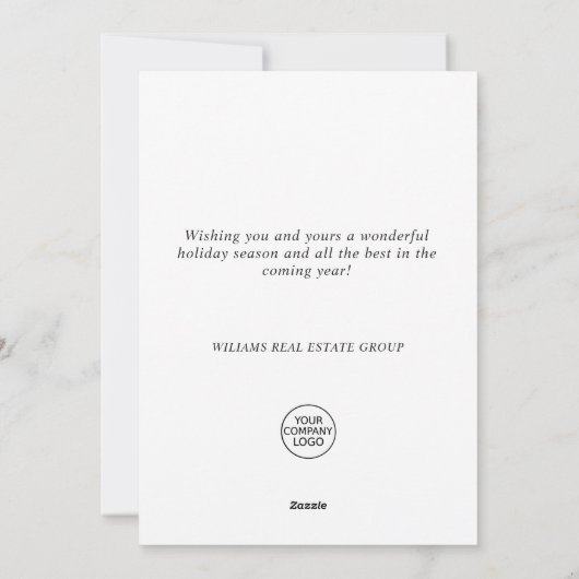 Moderne Snowflake kerstboom Corporate Greeting Feestdagenkaart (Achterkant)