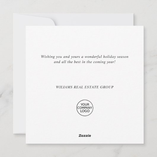 Moderne Snowflake kerstboom Corporate Greeting Feestdagenkaart (Achterkant)