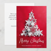 Moderne Snowflake kerstboom Corporate Greeting Feestdagenkaart (Voorkant / Achterkant)