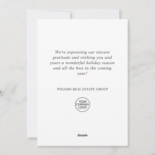 Moderne Snowflake kerstboom Corporate Greeting Feestdagenkaart (Achterkant)