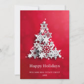 Moderne Snowflake kerstboom Corporate Greeting Kaart (Voorkant)