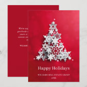 Moderne Snowflake kerstboom Corporate Greeting Kaart (Voorkant / Achterkant)