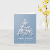Moderne Snowflake kerstboom Corporate Greeting Kaart (Gele Bloem)