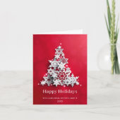 Moderne Snowflake kerstboom Corporate Greeting Kaart (Voorkant)