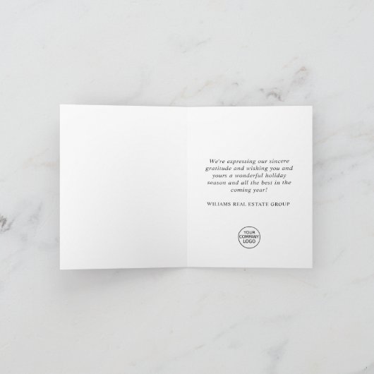 Moderne Snowflake kerstboom Corporate Greeting Kaart (Binnen)