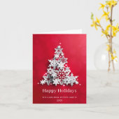 Moderne Snowflake kerstboom Corporate Greeting Kaart (Gele Bloem)