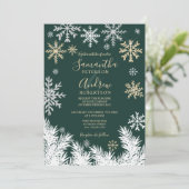 Moderne snowflake-pienwinterkerstbruiloft kaart (Staand voorkant)