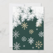 Moderne snowflake-pienwinterkerstbruiloft kaart (Achterkant)