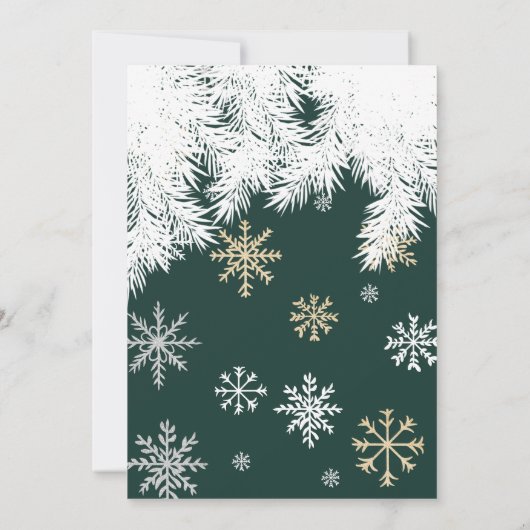 Moderne snowflake-pienwinterkerstbruiloft kaart (Achterkant)