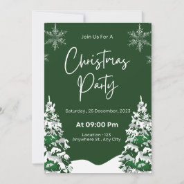Moderne snowflake pijnboompgroen kerstfeest kaart