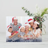 Moderne Snowflakes Lijst kerstfoto Feestdagenkaart (Staand voorkant)