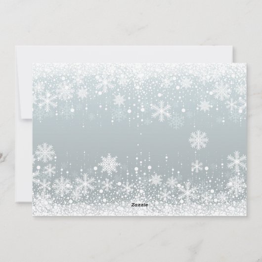 Moderne Snowflakes Lijst kerstfoto Feestdagenkaart (Achterkant)