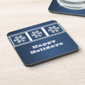 Moderne Snowflakes Onderzetter set, blauw (Linkerzijde)
