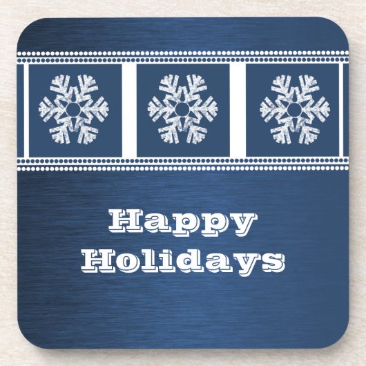 Moderne Snowflakes Onderzetter set, blauw (Voorkant)