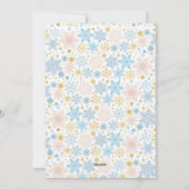 Moderne Snowflakes Roze Blauwe Kerst FOTO Feestdagenkaart (Achterkant)