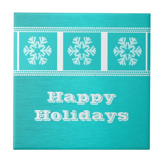 Moderne Snowflakes Tegel, Aqua Tegeltje (Voorkant)