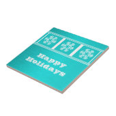 Moderne Snowflakes Tegel, Aqua Tegeltje (Zijkant)