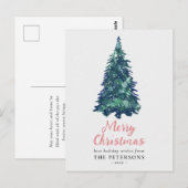 Moderne Snowy Green-kerstboom Briefkaart (Voorkant / Achterkant)