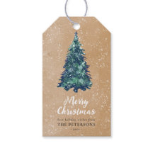 Moderne Snowy Green Kerstmis Kraft
