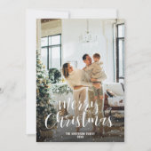 Moderne Snowy Typography Foto Vrolijke kerst Kaart (Voorkant)