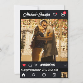 Moderne Social Media Geïnspireerd Custom Wedding Bedankkaart