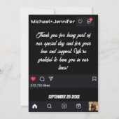 Moderne Social Media Geïnspireerd Custom Wedding Bedankkaart (Achterkant)