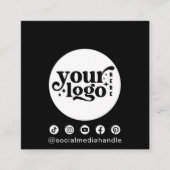 Moderne Social Media Logo Foto QR code Vierkante Visitekaartje (Voorkant)