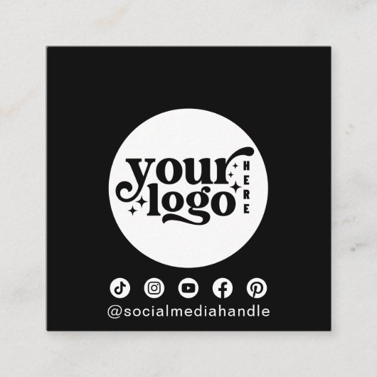 Moderne Social Media Logo Foto QR code Vierkante Visitekaartje (Voorkant)