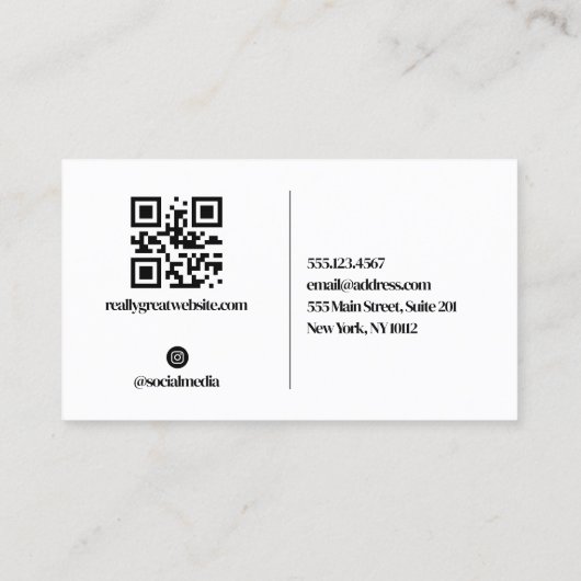 Moderne Social Media Networking Fotokaart QR Code Visitekaartje (Achterkant)