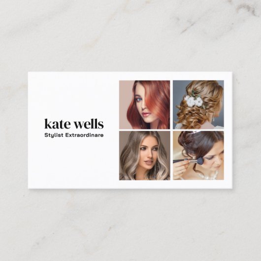 Moderne Social Media Networking Fotokaart QR Code Visitekaartje (Voorkant)