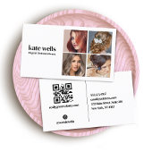 Moderne Social Media Networking Fotokaart QR Code Visitekaartje