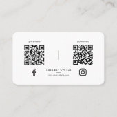 Moderne Social Media Verbind met ons Zwart Wit Visitekaartje (Voorkant)