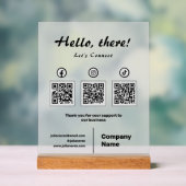 Moderne sociale media 3 QR-codescan om verbinding  Acryl Bord (Neutraal)