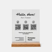 Moderne sociale media 3 QR-codescan om verbinding  Acryl Bord (Voorkant)