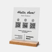 Moderne sociale media 3 QR-codescan om verbinding  Acryl Bord (Hoek)