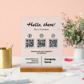 Moderne sociale media 3 QR-codescan om verbinding  Acryl Bord (Huwelijk)