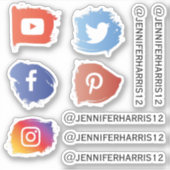 Moderne sociale media aangepaste sticker (Voorkant)