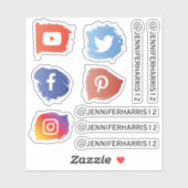 Moderne sociale media aangepaste sticker (Vel)